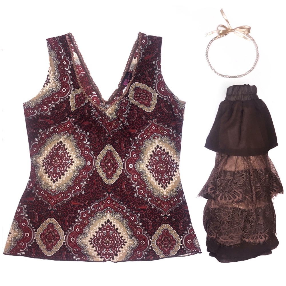 Vintage Red and Brown Tank by Agenda -M-